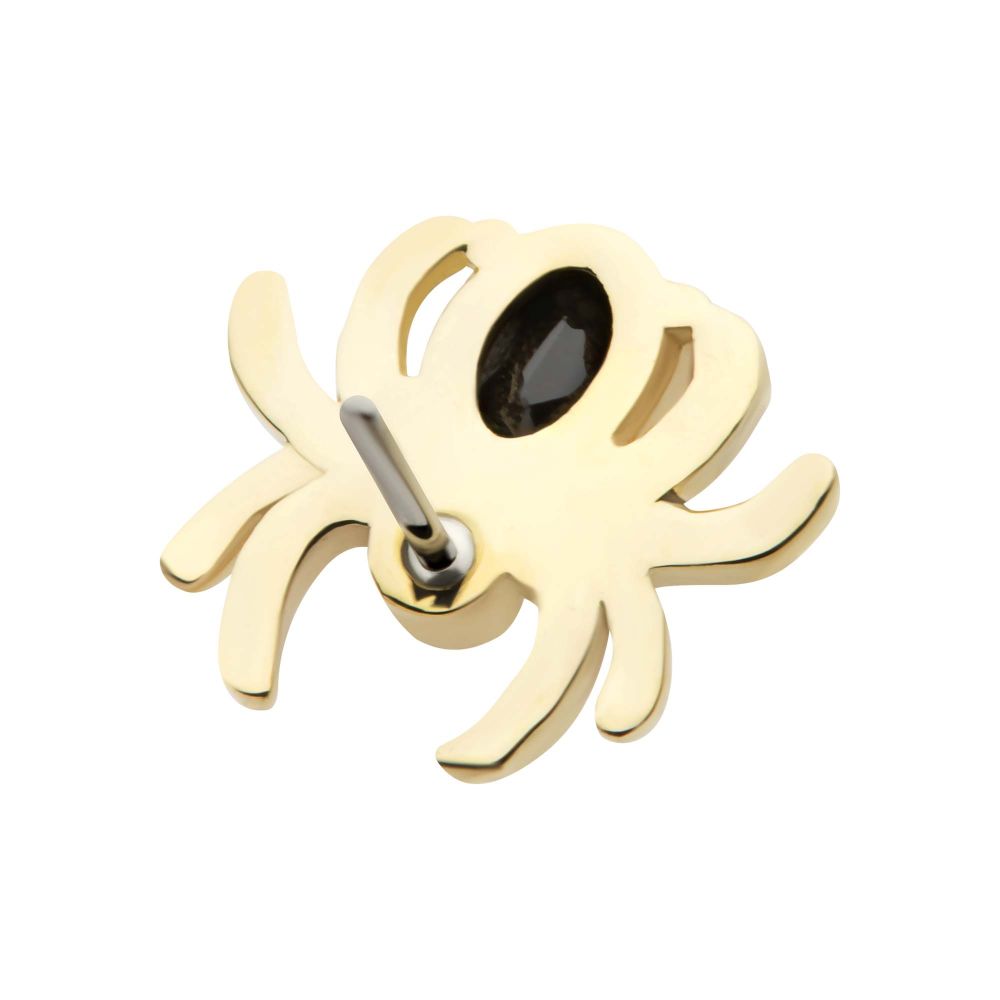 14Kt Gold Threadless Spider Top with Prong Set Oval Gem