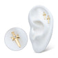 14Kt Yellow Gold Threadless Triple Moon Phase with Bezel Set Round CZ/Opal Dagger Top