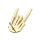 14Kt Gold Threadless Rock & Roll Sign Top