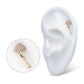 14Kt Yellow Gold Threadless Pave Set Round Gem Mushroom Top with Dangle Gem