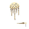 14Kt Yellow Gold Threadless Bezel Set Round Gem Jellyfish Top with 5 Dangle Chain