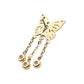 14Kt Yellow Gold Threadless Prong Set Gem Butterfly Top with Triple Dangle Bezel Gem