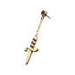 14Kt Yellow Gold Threadless Bezel Set Black Round Gem Dangle Dagger Top