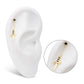 14Kt Yellow Gold Threadless Bezel Set Black Round Gem Dangle Dagger Top