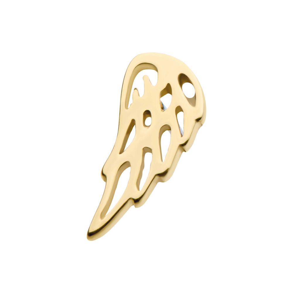 14Kt Gold Threadless Angel Wing Top (Left Ear)