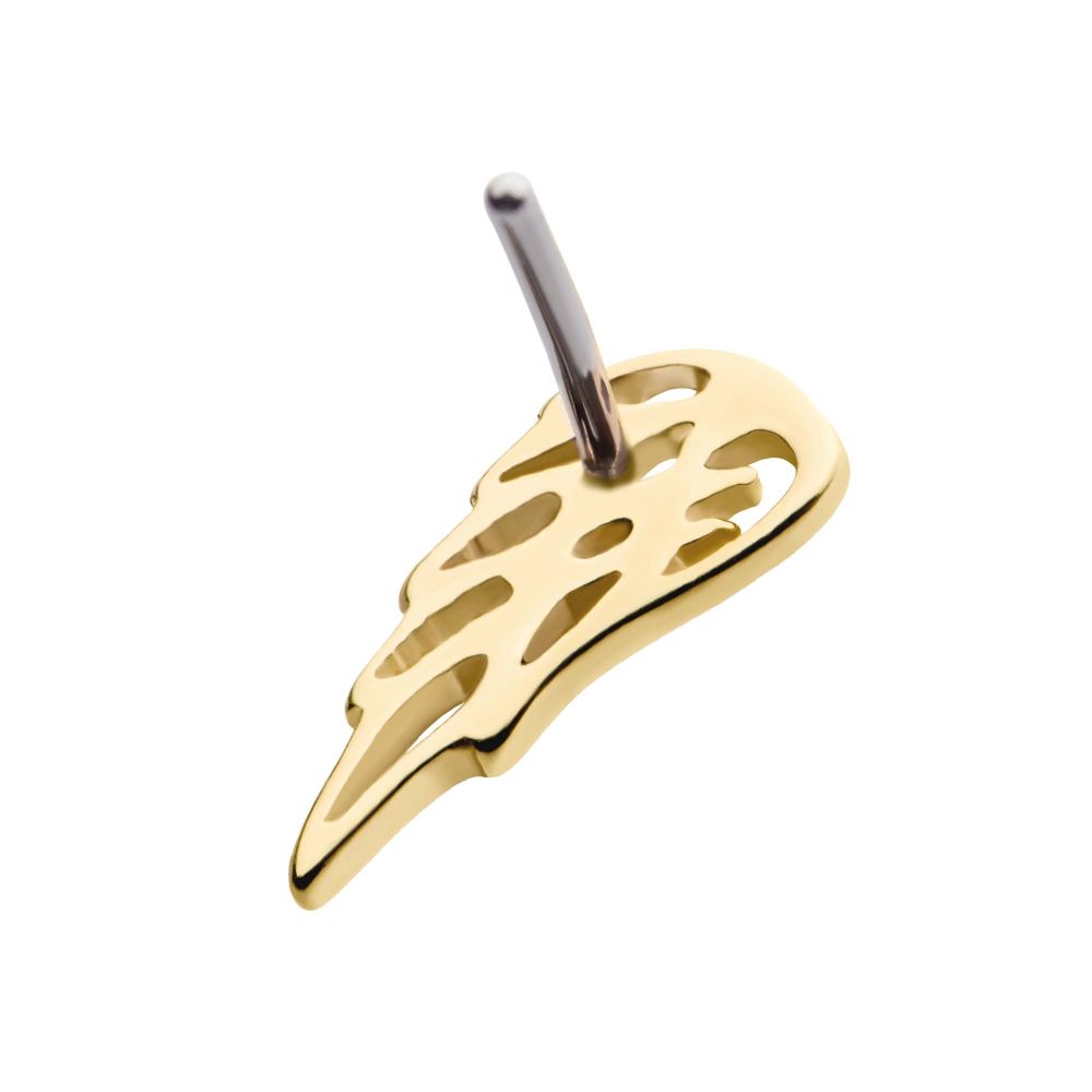 14Kt Gold Threadless Angel Wing Top (Left Ear)