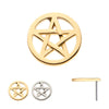 14Kt Gold Threadless with Pentagram Top