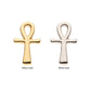 14Kt Gold Threadless with Ankh Egyptian Cross Top