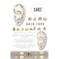 14Kt Gold Threadless with Ankh Egyptian Cross Top