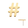14Kt Gold Threadless with Hashtag Symbol Top