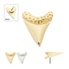 14Kt Gold Threadless Megalodon Shark Tooth Top