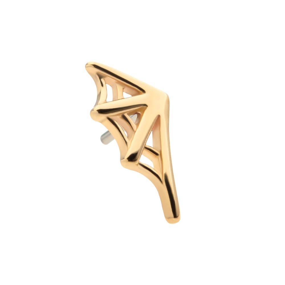 14Kt Gold Threadless Spiderweb Top (Left Ear)