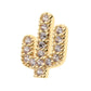 14Kt Yellow Gold Threadless CZ Cactus Top