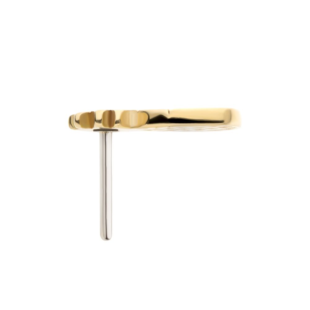 14Kt Yellow Gold Threadless Pineapple Top