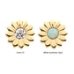 14Kt Yellow Gold Threadless Bezel Set Gem/Opal Sunflower Top