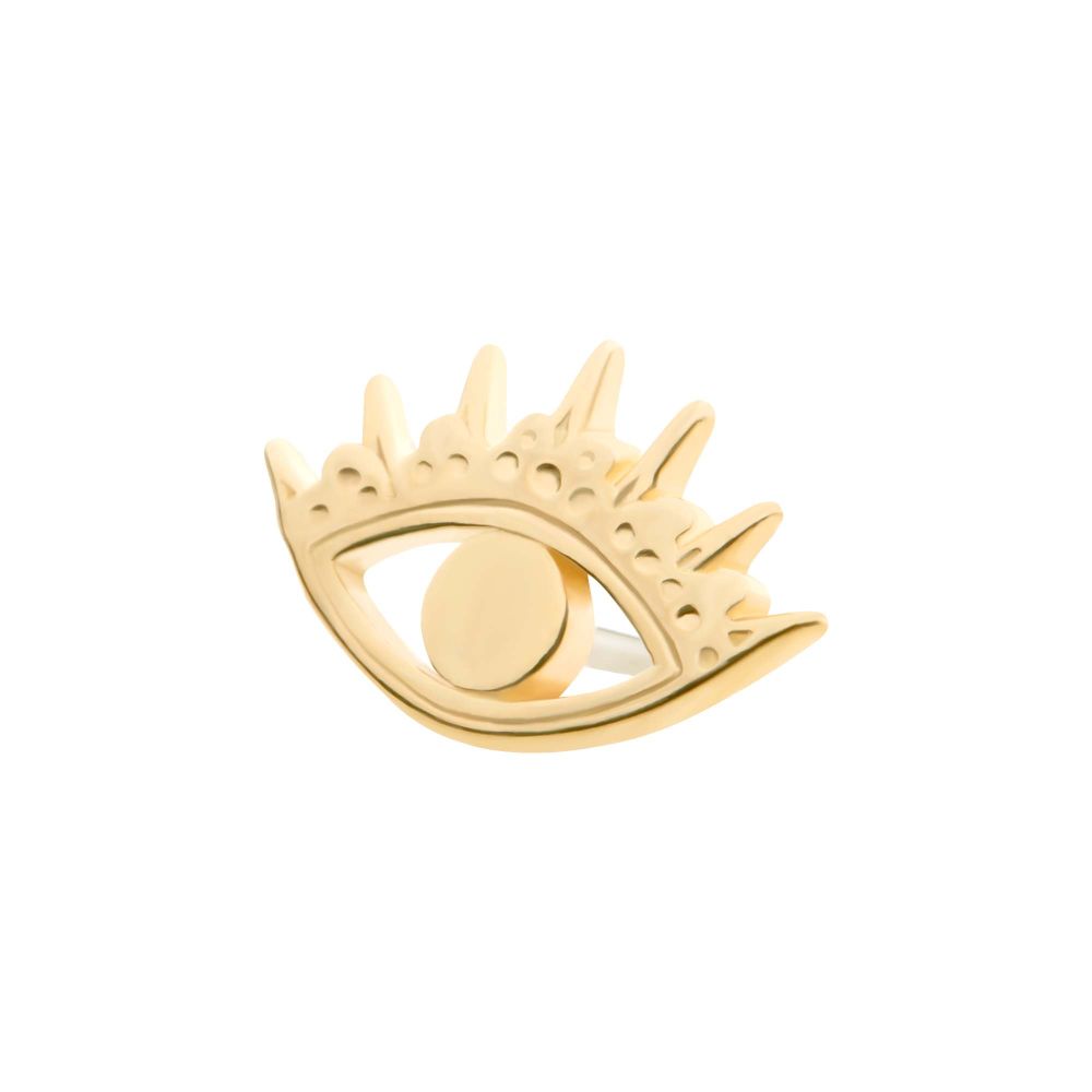 14Kt Yellow Gold Threadless Evil Eye Top