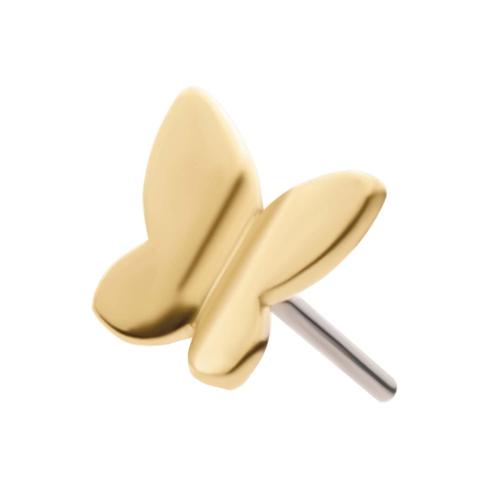 14Kt Gold Threadless 3D Butterfly Top