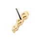 14Kt Yellow Gold Threadless with Prong Set Round CZ 3-Cluster Top