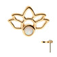 14Kt Yellow Gold Threadless Bezel Set Round Opal Lotus Top