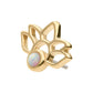 14Kt Yellow Gold Threadless Bezel Set Round Opal Lotus Top