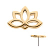14Kt-Yellow Gold Threadless with Lotus Top