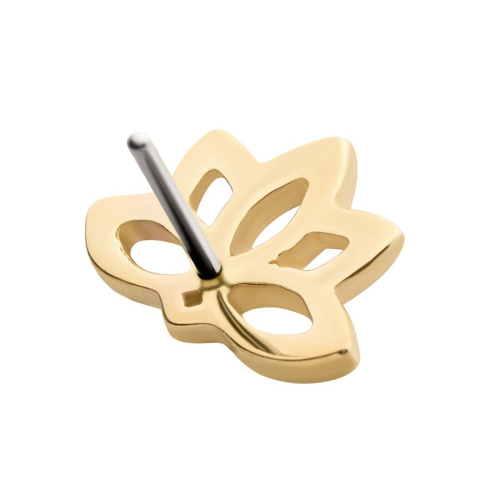 14Kt-Yellow Gold Threadless with Lotus Top