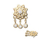 14Kt Yellow Gold Threadless Mandala Flower Top with Triple Bezel Set Gem Dangle