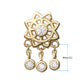 14Kt Yellow Gold Threadless Mandala Flower Top with Triple Bezel Set Gem Dangle