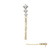 14Kt Yellow Gold Threadless 3-Graduated Round Gem with 2-Chain Dangle Top