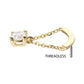 14Kt Yellow Gold Threadless Curved Bar Top with 4-Prong Gem Dangle