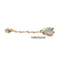 14Kt Yellow Gold Threadless Fan Shape Triple Marquise Gem Top with CZ Chain Dangle