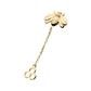 14kt Yellow Gold Threadless Honeycomb Top with Bee Chain Dangle