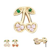 14Kt Yellow Gold Threadless Multigem Cherry Top
