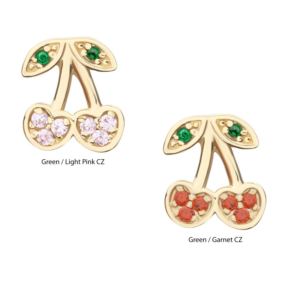 14Kt Yellow Gold Threadless Multigem Cherry Top