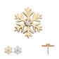 14Kt Gold Threadless 6-Prong Round Gem Snowflake Top