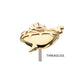 14Kt Yellow Gold Threadless Sacred Heart with Dagger Garnet Bezel Gem Top