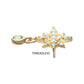 14Kt Yellow Gold Threadless Spike Edge Bezel Heart Gem Top with Prong Set Round Dangle