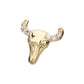 14Kt Yellow Gold Threadless 2D Steer Head Top with Prong Set Gem
