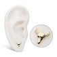 14Kt Yellow Gold Threadless 2D Steer Head Top with Prong Set Gem