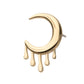 14Kt Yellow Gold Threadless 2D Dripping Crescent Moon Top