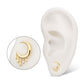 14Kt Yellow Gold Threadless 2D Dripping Crescent Moon Top