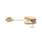 14Kt Yellow Gold Threadless Prong Set Heart Gem Rib Cage Top with Spike Heart Dangle