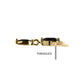 14Kt Gold Threadless Prong Set Gem Flying Bat Top with Black Marquise Dangle