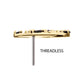 14Kt Yellow Gold Threadless Winged Dragon with Prong Set Black Gem Top