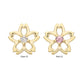 14Kt Yellow Gold Threadless Cut Out Cherry Blossom Flower Top with Prong Set Gem