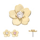 14Kt Yellow Gold Threadless Cherry Blossom Flower Top with Prong Set Gem