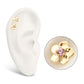 14Kt Yellow Gold Threadless Cherry Blossom Flower Top with Prong Set Gem