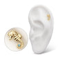 14Kt Yellow Gold Threadless Etched Seahorse Top with Prong Set Aqua Gem