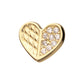 14Kt Yellow Gold Threadless Geometric Heart with One Side Pave Gem Top