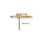14Kt Yellow Gold Threadless Wave with Prong Set Princess Cut Gem Top